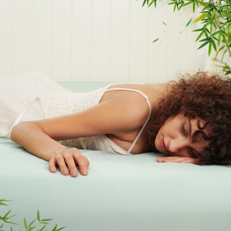 PHF PHF 100% Rayon Derived from Bamboo Cooling Fitted Sheet King Size for Hot Sleeper  16"" Deep Pocket  2.5cm Wider Strong Elastic Easy Fit  Breathable Silky Soft  78""x 80"" Sage Green  No Pillowcases  - Image 4