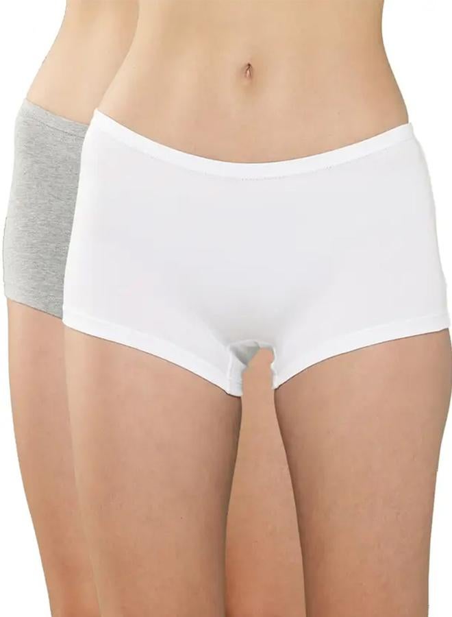 Leading Lady Pack of 2  - Solid Cotton Boyshorts - Image 1