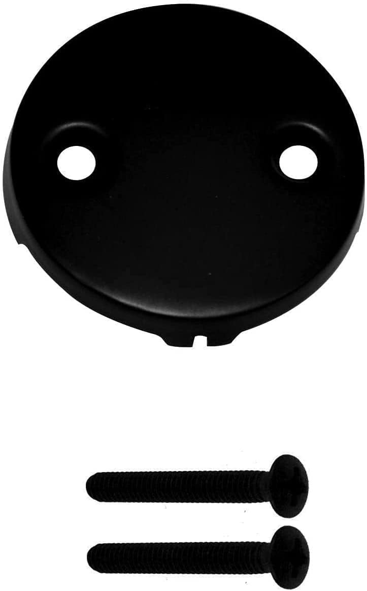 Westbrass R329-62 3-1/8" Two-Hole Bathtub Overflow Face Plate and Screw, Matte Black - Image 4