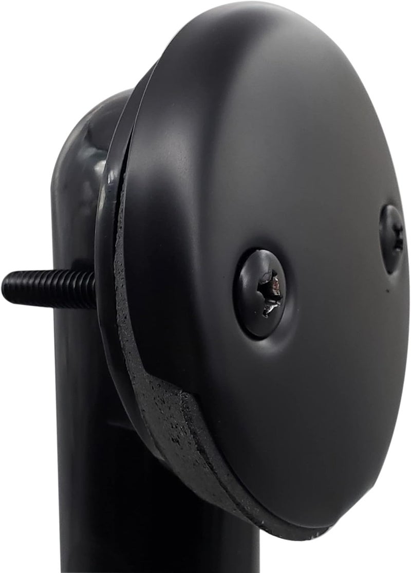 Westbrass R329-62 3-1/8" Two-Hole Bathtub Overflow Face Plate and Screw, Matte Black - Image 5