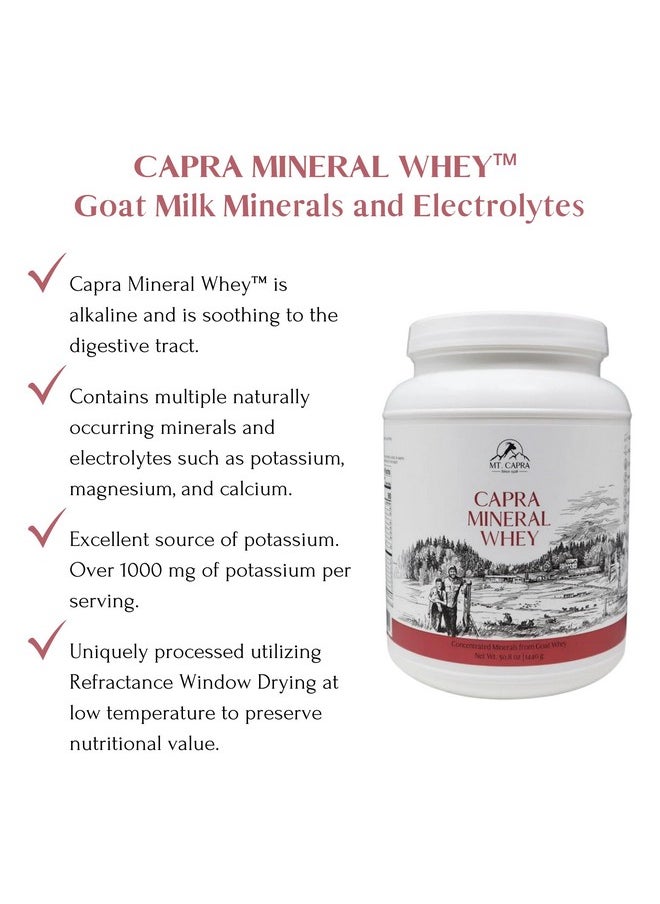 MT. CAPRA SINCE 1928 MT. CAPRA SINCE 1928 Capra Mineral Whey | A Whole Food, Bio-Available Mineral/Electrolyte Supplement from Goat Milk Whey, Rich in Potassium, Alkalizing - 50.8 Ounce Powder  - Image 2