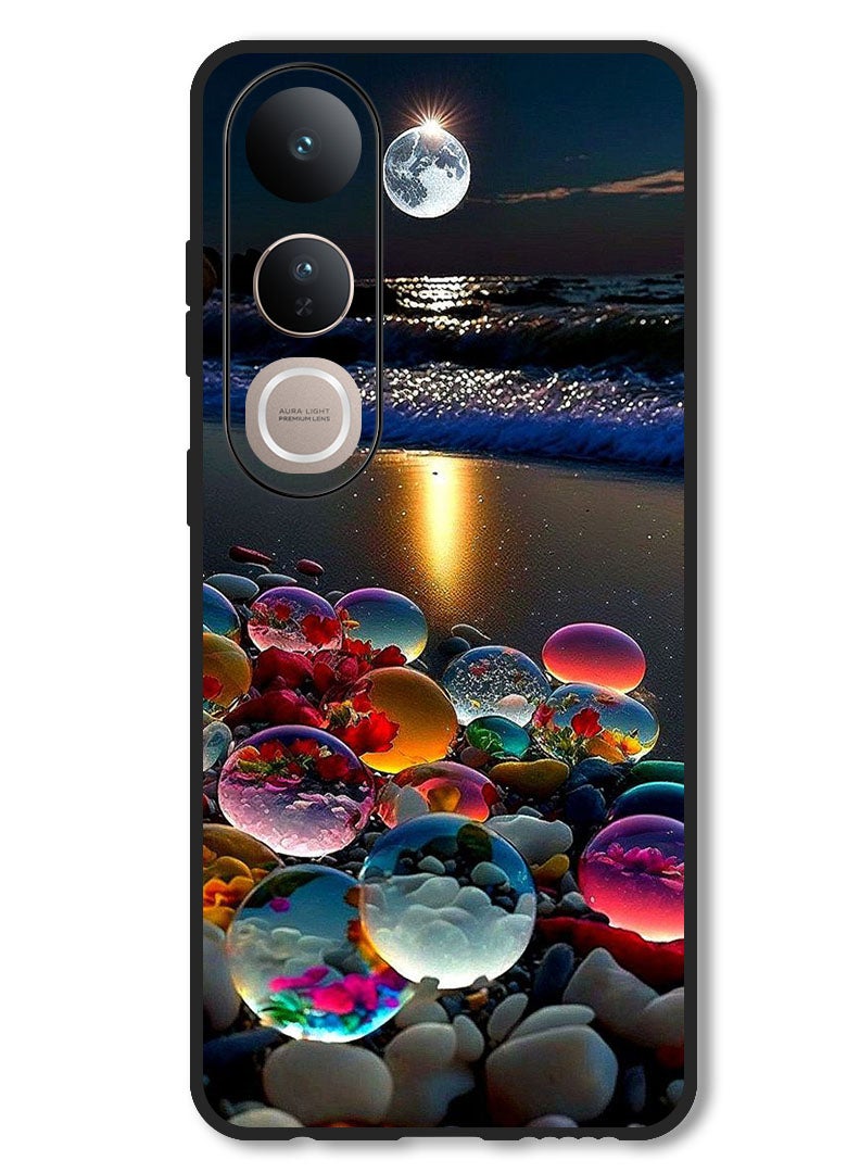 Theodor Case Compatible with Vivo V50 Lite Protection Shockproof Bumper Cover Stone Beach - Image 1