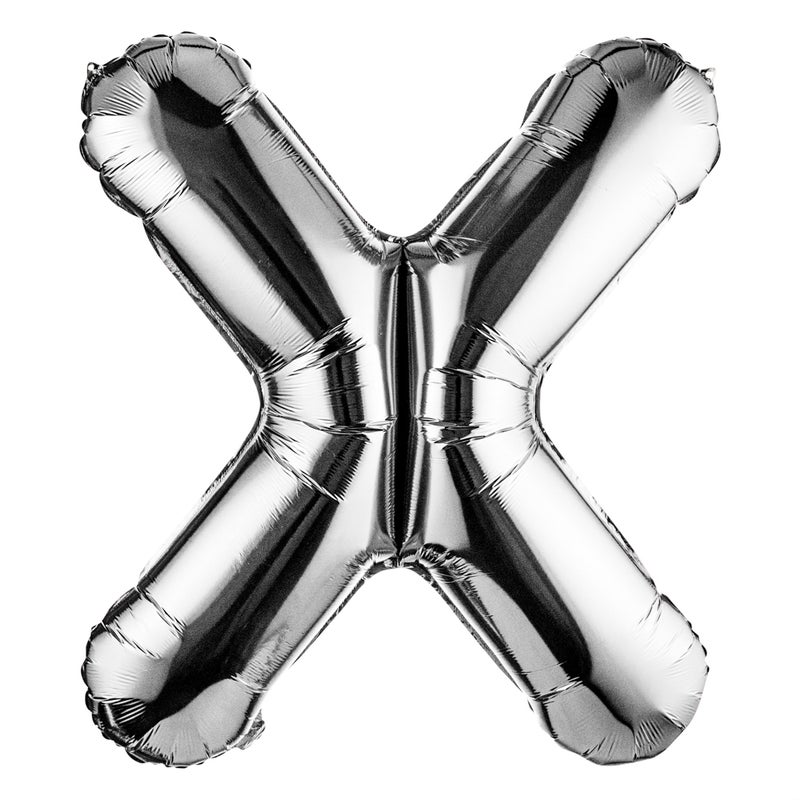 Restaurantware-Balloonify 40 Inch Letter Balloon, 1 Large Alphabet Party Balloon - Letter X, Self-Sealing, Silver Foil Mylar Balloon, Hanging Loop, Decoration For Birthday, Wedding, Or Graduation - Image 1