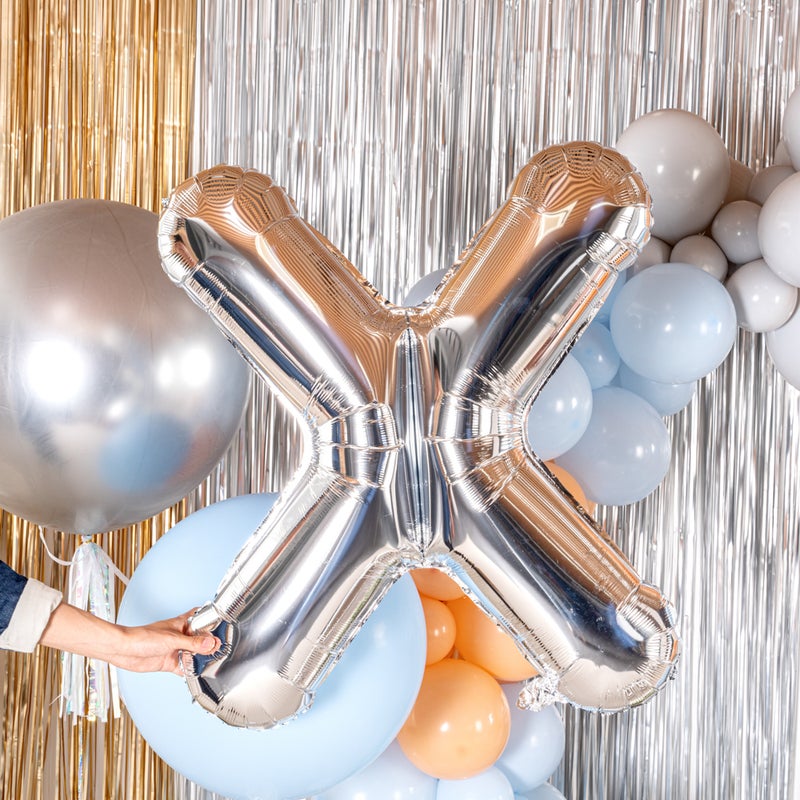 Restaurantware-Balloonify 40 Inch Letter Balloon, 1 Large Alphabet Party Balloon - Letter X, Self-Sealing, Silver Foil Mylar Balloon, Hanging Loop, Decoration For Birthday, Wedding, Or Graduation - Image 5