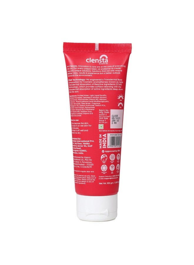 Clensta Intimate Brightening Scrub With 2% Niacinamide 1% Allantoin & 0.4% Wheatgerm Oil For Daily Use Skin Lightening Exfoliating & Cleansing All Skin Types For Men Sulfate & Paraben Free 100Gm New Launch - Image 2