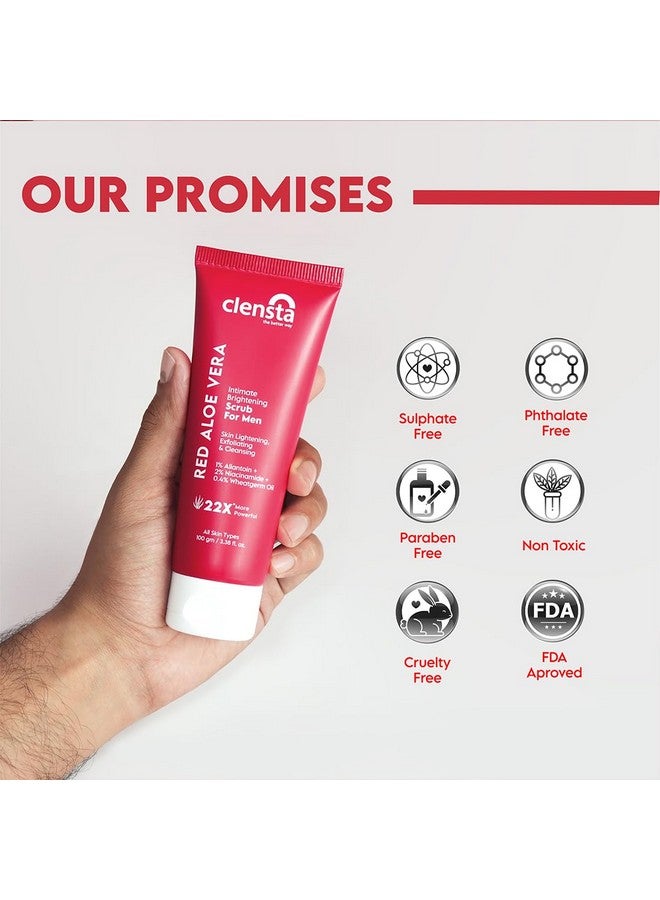 Clensta Intimate Brightening Scrub With 2% Niacinamide 1% Allantoin & 0.4% Wheatgerm Oil For Daily Use Skin Lightening Exfoliating & Cleansing All Skin Types For Men Sulfate & Paraben Free 100Gm New Launch - Image 5
