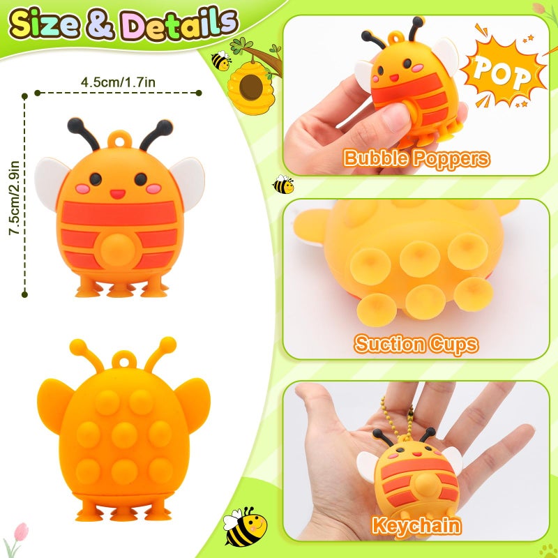 DREACAREFT 24pcs Party Favors for Kids - 3D Animal Pop Fidget Toys Bulk for Goodie Bag Stuffers, Treasure Box Toys for Classroom, Pinata Stuffers Carnival Prizes, Bath Suction Toys for Toddlers - Image 2