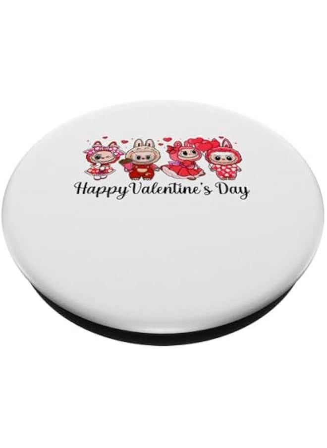 Arabest Labubu Heart Monsters Lover Labubu Happy Valentine's Day  Adhesive PopGrip  - Image 2