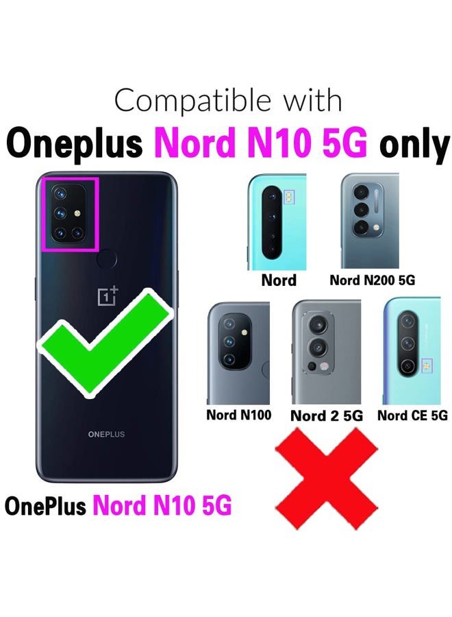 Asuwish Compatible with OnePlus Nord N10 5G Wallet Case and Tempered Glass Screen Protector Flip Wrist Strap Card Holder Cell Phone Cover for One Plus N 10 G5 1 Plus 10N 1plus One+ 1+ N105G Men Blue - Image 2