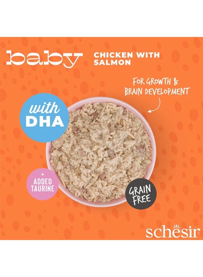 Schesir Baby Kitten Wet Food Chicken with Salmon 70g x12 Pack - Image 2