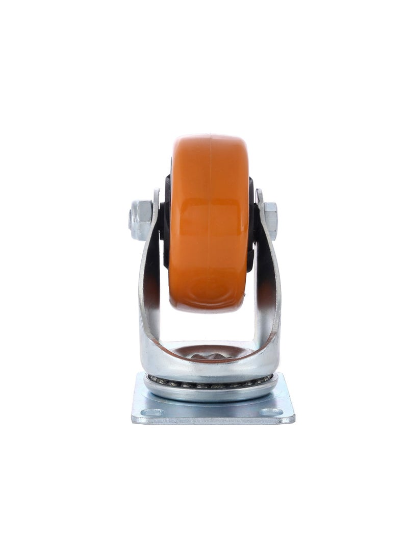 BMB tools 2-Piece 125mm Orange PVC Medium Duty Caster Double Ball Bearing - Swivel - Plate - Image 4