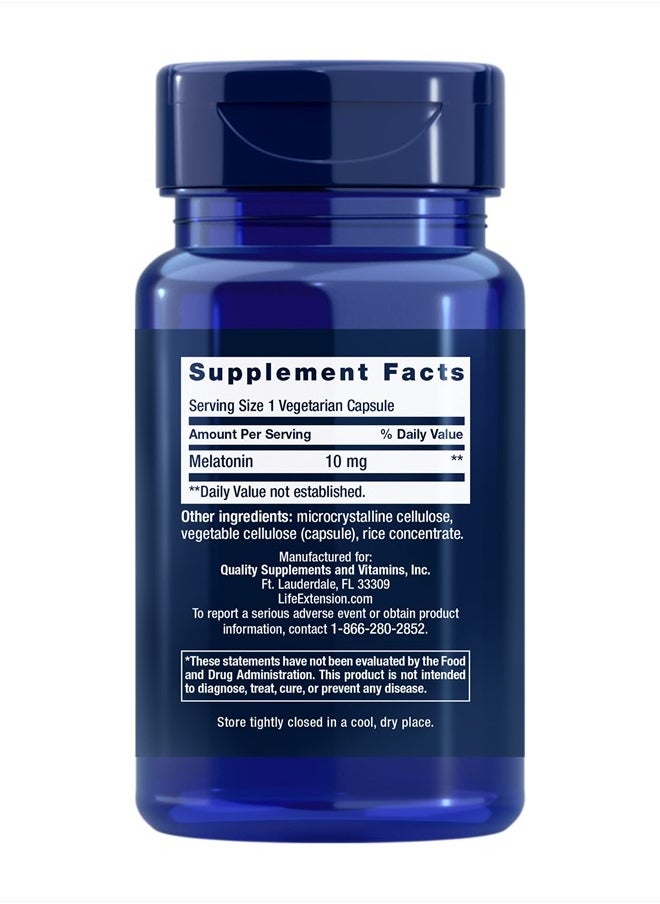 Life Extension Melatonin, 10 mg,Promotes Optimal Sleep 60 Vegetarian Capsules  - Image 2