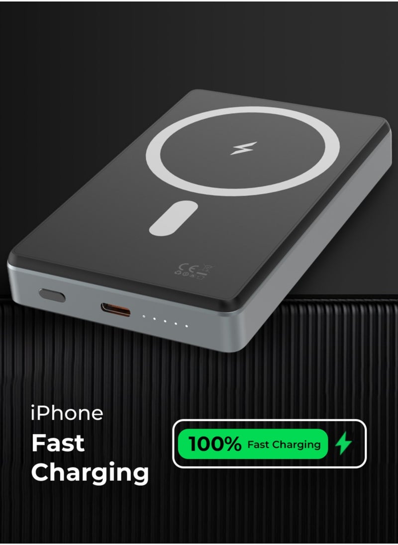 glassology - Magsafe Power Bank 10000mAh, Wireless Portable Charger 15W Magnetic, Designed for MagSafe Battery Pack, PD USB-C Fast Charging for iPhone 15/14/13/12 Series - Image 1