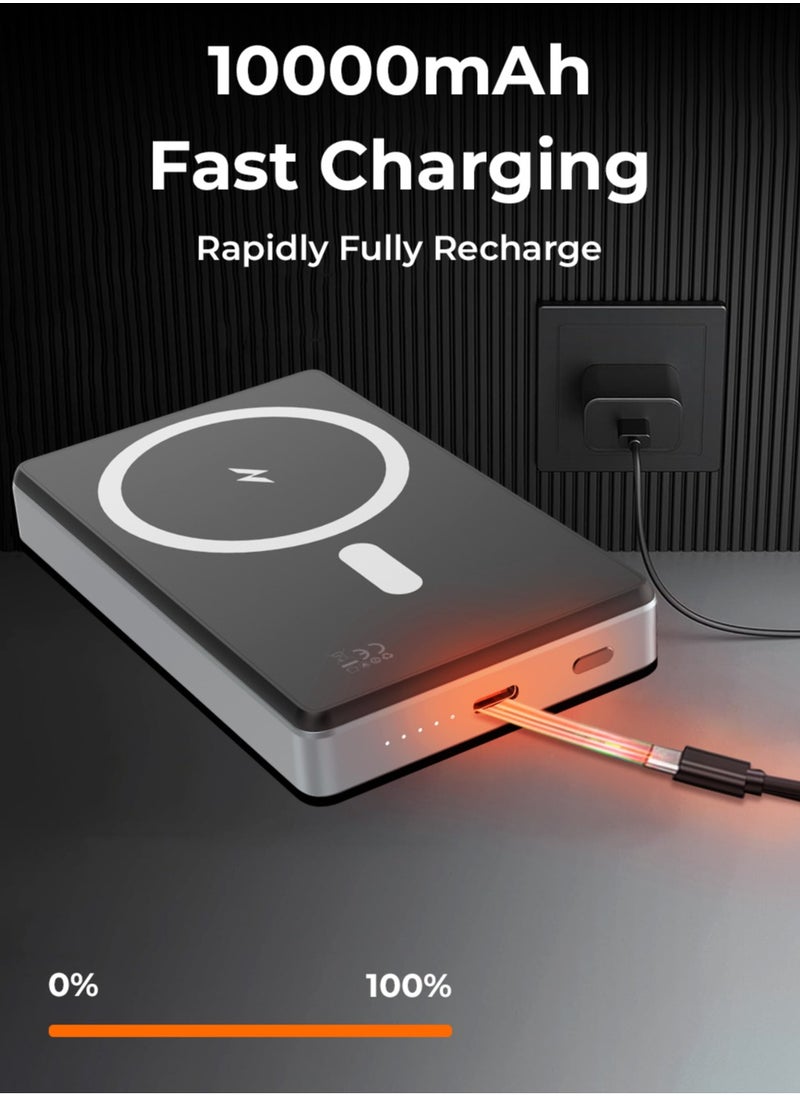glassology - Magsafe Power Bank 10000mAh, Wireless Portable Charger 15W Magnetic, Designed for MagSafe Battery Pack, PD USB-C Fast Charging for iPhone 15/14/13/12 Series - Image 1