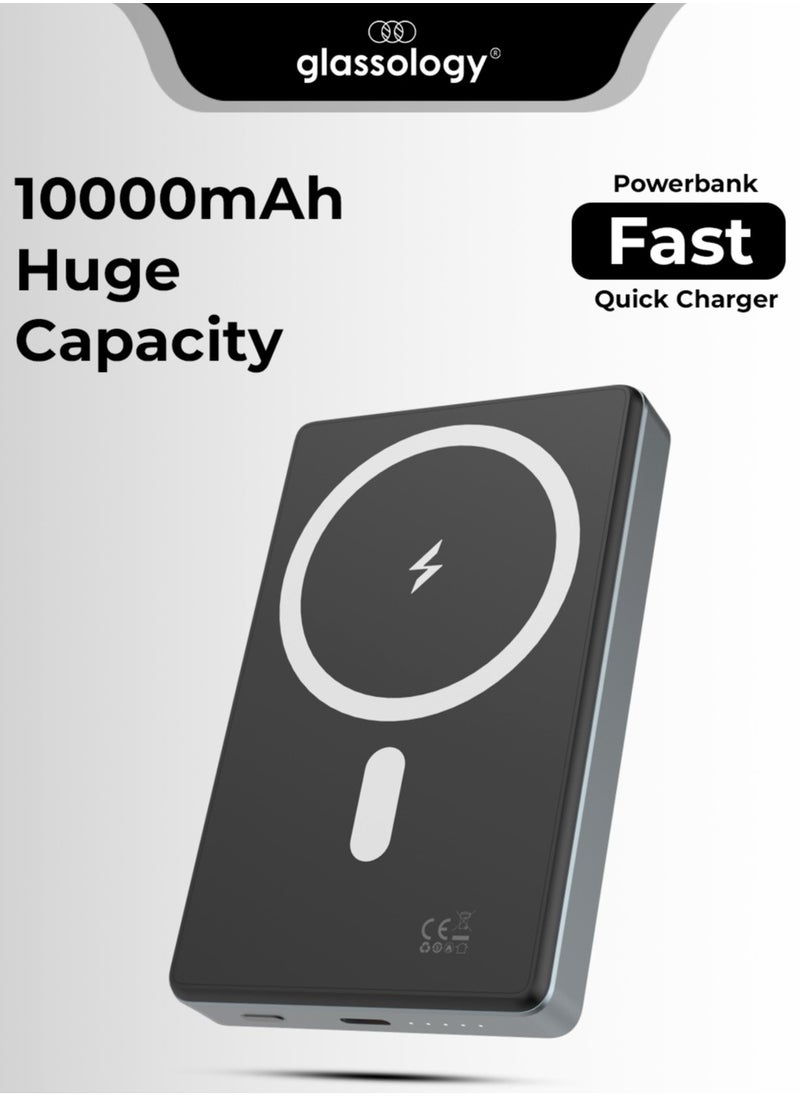 glassology - Magsafe Power Bank 10000mAh, Wireless Portable Charger 15W Magnetic, Designed for MagSafe Battery Pack, PD USB-C Fast Charging for iPhone 15/14/13/12 Series - Image 1