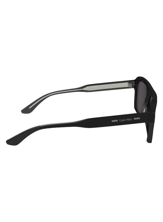 CALVIN KLEIN نظارات شمسية كاملة الإطار من أسيتات كالفن كلاين CK24504S 5617 (001) سوداء - Image 4