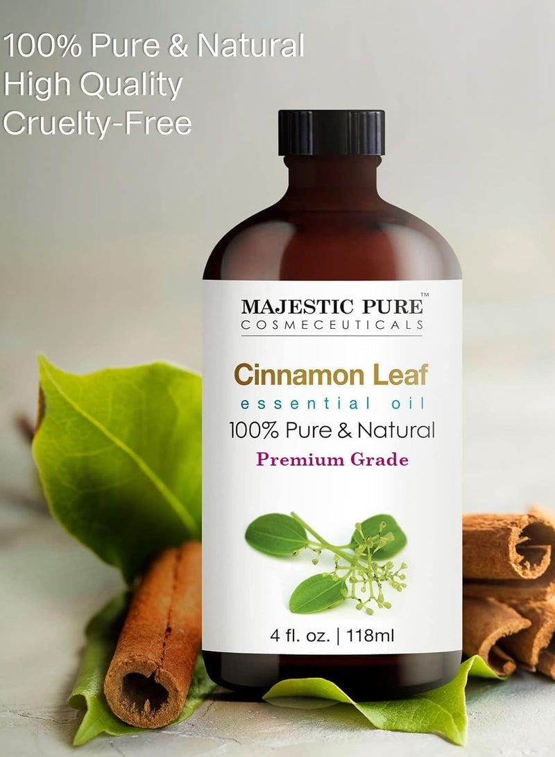 Majestic Pure Cinnamon Essential Oil - 118 ml| 100% Pure and Natural | Premium Grade Essential Oils for Aromatherapy, Diffusers, Skin, Massage and Humidifiers | - Image 2