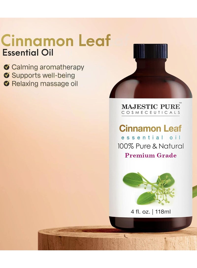 Majestic Pure Cinnamon Essential Oil - 118 ml| 100% Pure and Natural | Premium Grade Essential Oils for Aromatherapy, Diffusers, Skin, Massage and Humidifiers | - Image 4