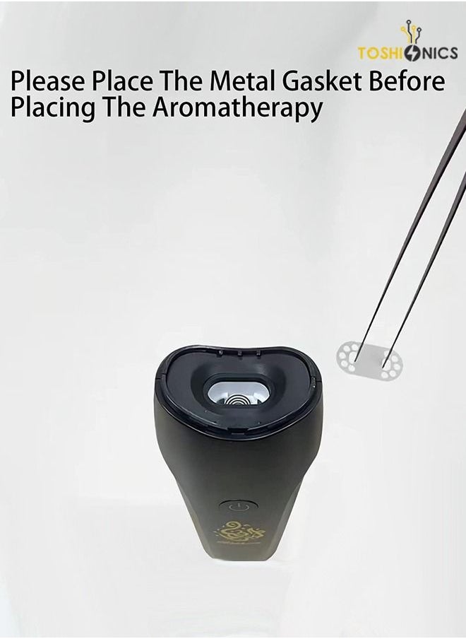 Toshionics Portable Handheld Arabian Rechargeable Electronic Hair Bukhoor Aromatherapy Incense Burner Machine Electric Aroma Diffuser with Type C USB Charger for Home Offices and Car  - Image 3