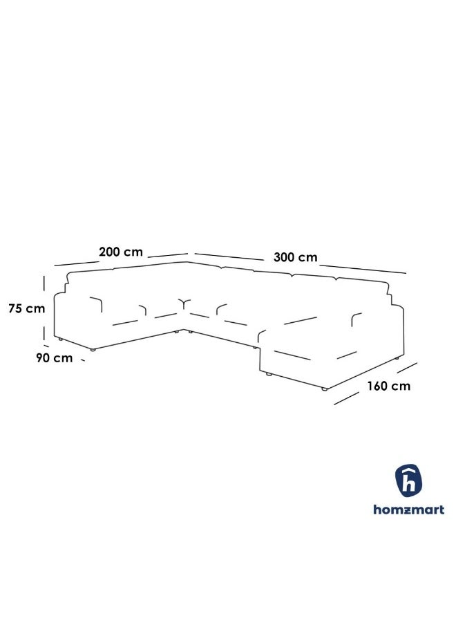 Homzmart - MDF and Linen L-Shape Sofa  - Green - Image 1