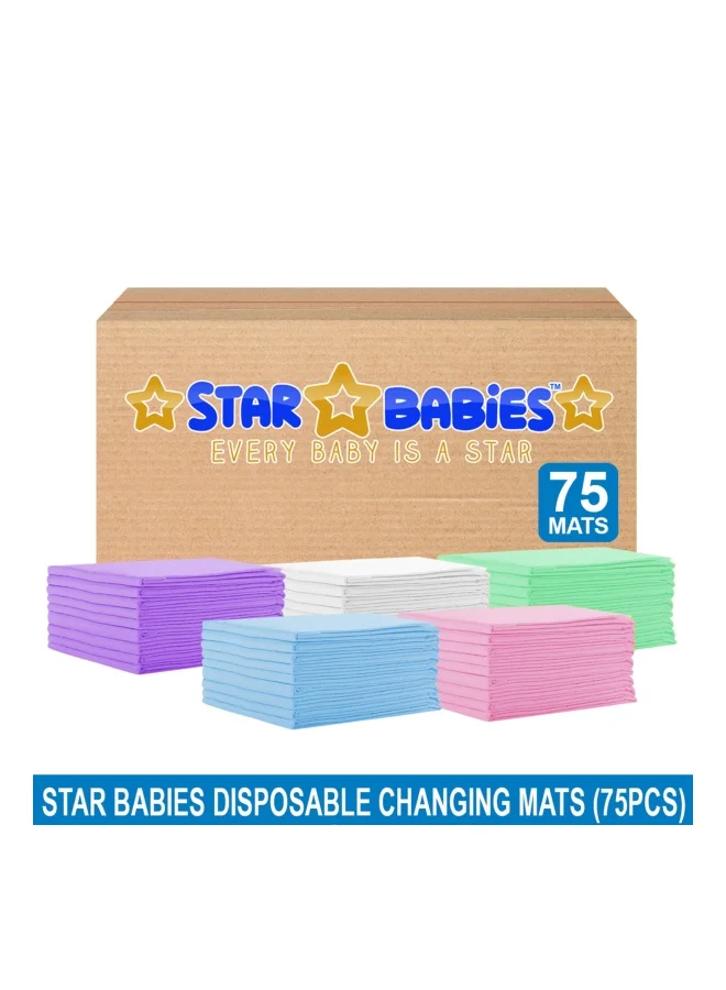 ستار بيبيز Star Baby - حصير تغيير يمكن التخلص منه (45 × 60 سم) كبير، عبوة من 75 قطعة