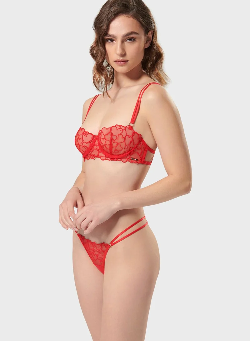 BLUEBELLA Strappy Mesh Detail Bra