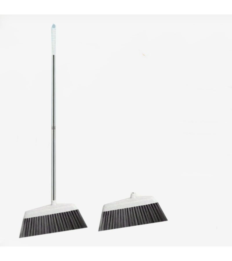 2 Piece Set Heavy Duty Commercial Residential Extended Squeegee Broom With One Replacement Head 4 Layer Windproof Bristles Non Shedding Broom Suitable For Hard Floors Home Office Warehouse Factory - Image 3