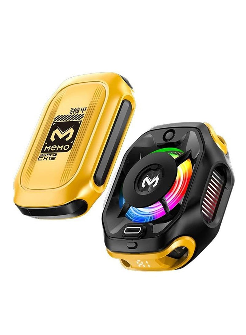 Memo Fast Cooling Mobile Phone Cooler CX12 , Phone Cooler for Gaming With Cable Type-C , Magnetic and Clip Semiconductor Ice Affect Refrigerator Radiator, RGB Light, Ultra Quiet , Compatible with iPhone & Android Gaming Phones - Image 1