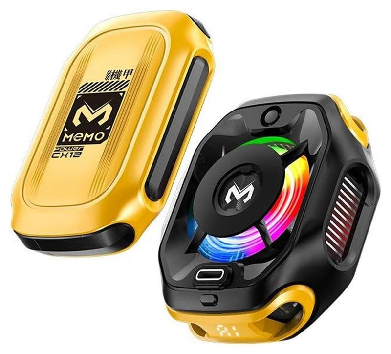 Memo Fast Cooling Mobile Phone Cooler CX12 , Phone Cooler for Gaming With Cable Type-C , Magnetic and Clip Semiconductor Ice Affect Refrigerator Radiator, RGB Light, Ultra Quiet , Compatible with iPhone & Android Gaming Phones - Image 1