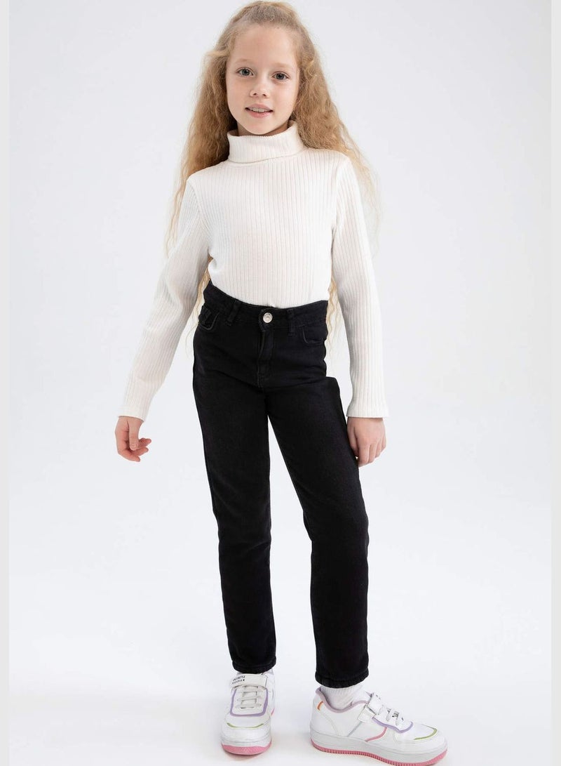 DeFacto Girl Straight Fit Denim Trousers - Image 1