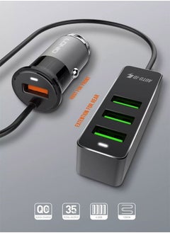 LDNIO شاحن سيارة سريع ذكي C61 مزود بـ 4 منافذ USB وQC3.0 وقوة 35 وات، أسود  - Image 1