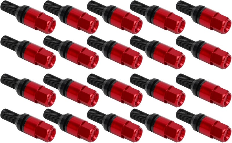 20 قطعة من مسامير تثبيت عجلات مصنوعة من سبيكة الفولاذ والألومنيوم بمقاس M14x1.25 ومقعد مخروطي، للاستخدام في السيارات (لون أحمر) - Image 3
