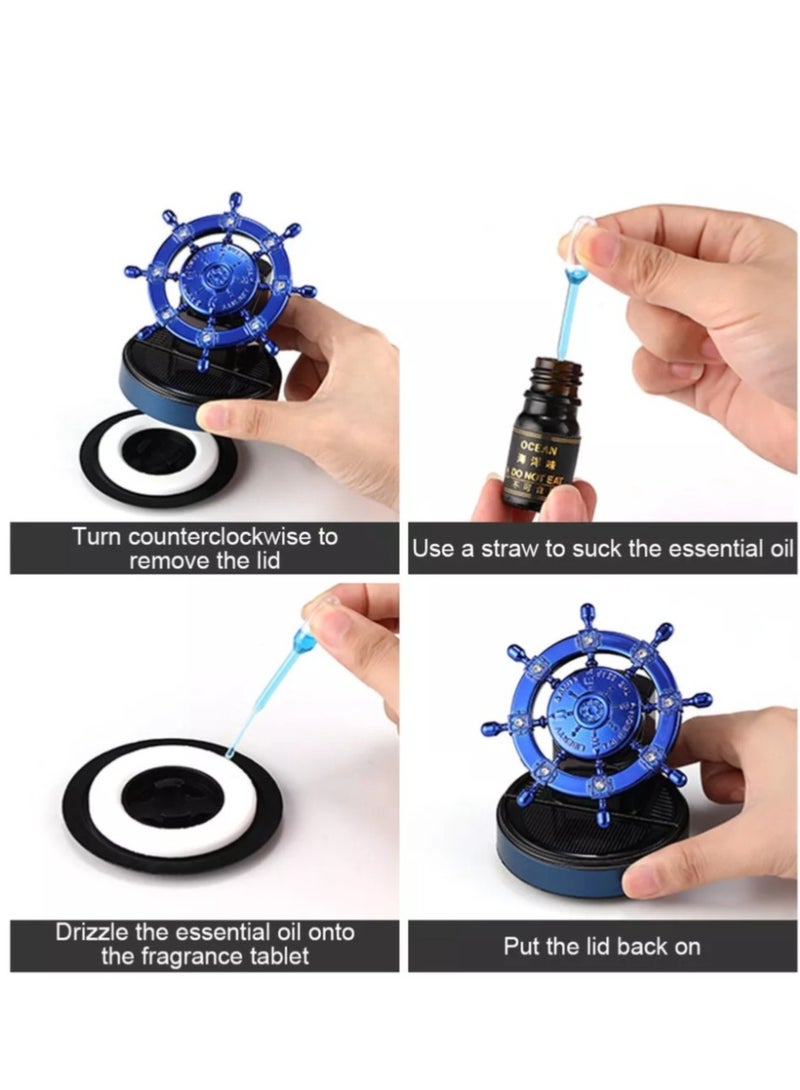 رويال - معطر هواء للسيارة من بوشينيكو، عطر الأزهار والفواكه، زخارف عطرية للرقص الخفيف تعمل بالطاقة الشمسية، (XD-8) (المحيط الأزرق المحترم) - Image 3