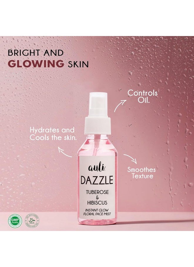AULI LIFESTYLE - Tuberose&Hibiscus Instant Floral Face Mist&Toner|Toner For Glowing Skin|Minimize Pores,Skin Tightening,Controls Oils|Alcohol-Free|All Skin Types|Ayurvedic|Dazzle-120Ml - Image 1