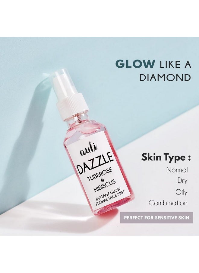 AULI LIFESTYLE - Tuberose&Hibiscus Instant Floral Face Mist&Toner|Toner For Glowing Skin|Minimize Pores,Skin Tightening,Controls Oils|Alcohol-Free|All Skin Types|Ayurvedic|Dazzle-120Ml - Image 1