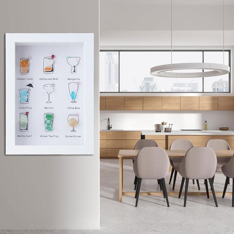 ordinarYone Coastal Cocktails Artwork Framed Wall Decors Colorful Wall Art Frame For Club Or Home Decoration - Image 4