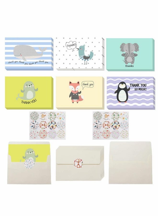 Generic 24 Pack Kids Thank You Cards with Envelopes and Stickers - Perfect for Parties, Birthdays, and Special Occasions!  - Image 1