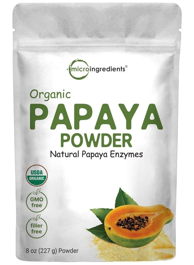 Micro Ingredients Organic Papaya Fruit Powder, 8 Ounce, Freeze Dried, Naturally Rich in Papaya Enzyme, Supports Antioxidant and Digestive Function, No GMOs & Vegan Friendly - Image 1