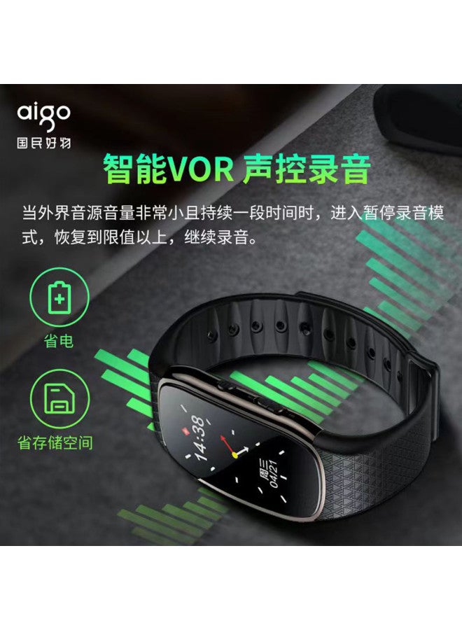 aigo مسجل صوت بأسلوب سوار المعصم، تسجيل بضغطة واحدة، تسجيل عالي الدقة مع تقليل الضوضاء، للدراسة، المقابلات، والاجتماعات - Image 5