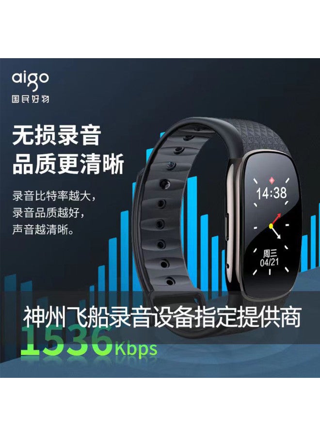 aigo مسجل صوت بأسلوب سوار المعصم، تسجيل بضغطة واحدة، تسجيل عالي الدقة مع تقليل الضوضاء، للدراسة، المقابلات، والاجتماعات - Image 3