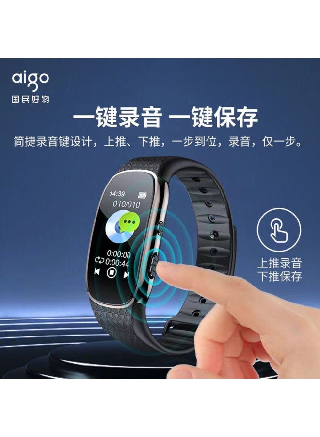 aigo مسجل صوت بأسلوب سوار المعصم، تسجيل بضغطة واحدة، تسجيل عالي الدقة مع تقليل الضوضاء، للدراسة، المقابلات، والاجتماعات - Image 4