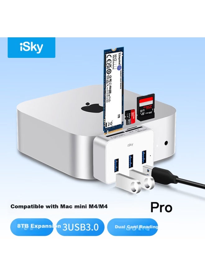 Isky Macmini M4/m4 Pro Docking Station Dual Type-c Usb High-speed Sd & Tf Card Reader Ssd Expansion Portable Docking Station - Image 1