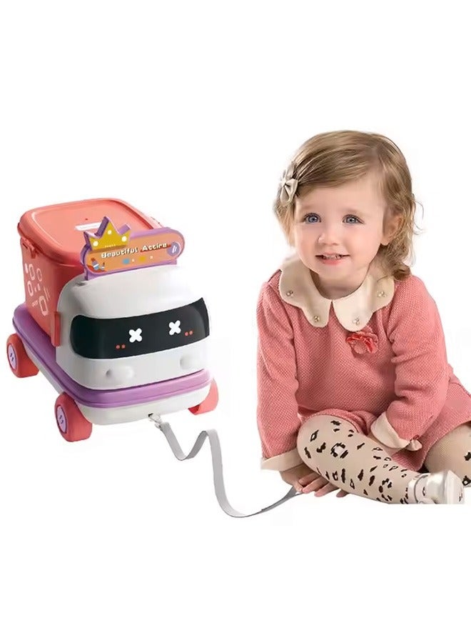 2 In 1 Makeup Table Toy, Pretend Play Toys for Kids, Toddler Vanity Set, Vanity & Suitcase Set with Fashion Accessories, Multifunctional Storage Suitcase Beauty Set, Mobile Makeup Vehicle,Girl Makeup Playsets, Kids Beauty Toy,  Toddler Dress Up table Toys, Cosplay Playsets, Multifunctional Makeup Table Toy, Portable Makeup Table, birthday gifts for girls  - Image 3
