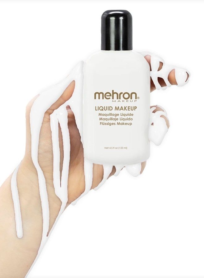 mehron مكياج سائل | طلاء وجه وطلاء جسم 4.5 أونصة (133 مل) (أبيض) - Image 2