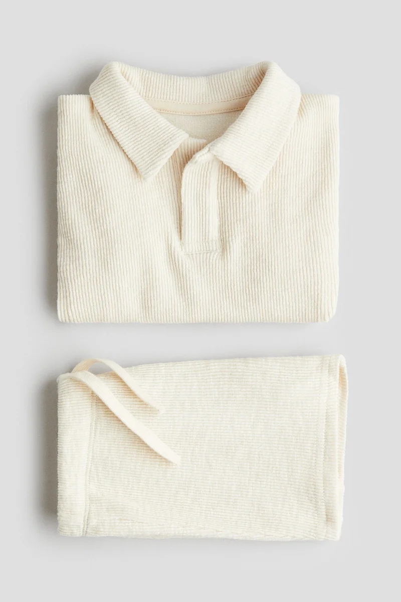 اتش اند ام طقم جيرسيه بملمس بارز - عبوة من قطعتين