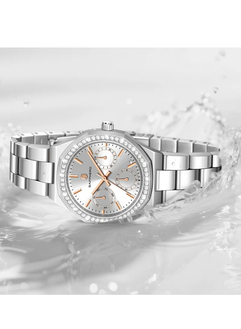 Sapphero  SAPPHERO Watches for Women Luxury Ladies Watches Women's Bracelet Watch Small Stainless Steel Analog 3ATM Waterproof Wrist Watch for Women for Women | Best Price UAE