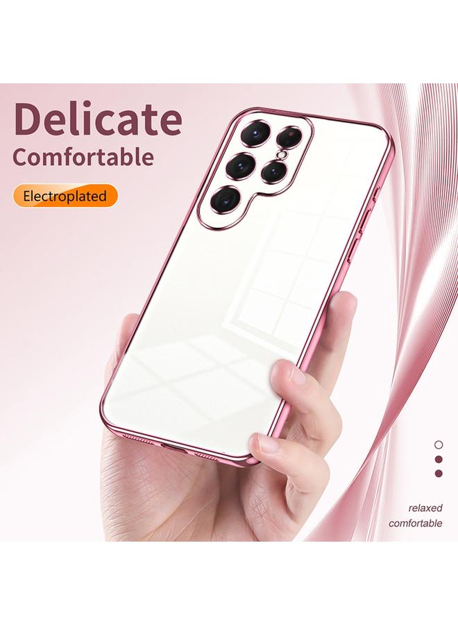 S-TOP Case For Samsung Galaxy S24 Ultra 5G Transparent Plating Fine Hole Phone Case - Image 5