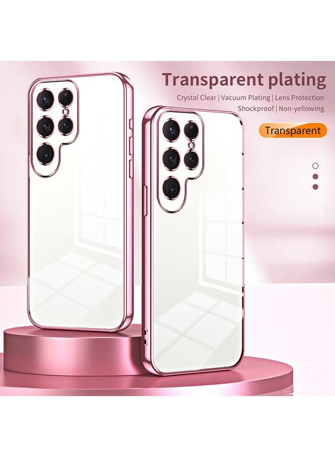 S-TOP Case For Samsung Galaxy S24 Ultra 5G Transparent Plating Fine Hole Phone Case - Image 2