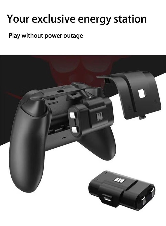 AOLION Game Handle Battery Charging Kit Pack Compatible with Xbox One/Xbox One S/Xbox Elite/Xbox Series S/X Gamepads with Fast Charger Station Led Indicator(Black) - Image 2