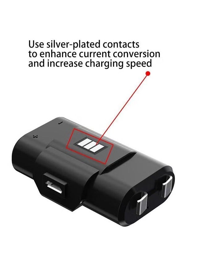 AOLION Game Handle Battery Charging Kit Pack Compatible with Xbox One/Xbox One S/Xbox Elite/Xbox Series S/X Gamepads with Fast Charger Station Led Indicator(Black) - Image 4